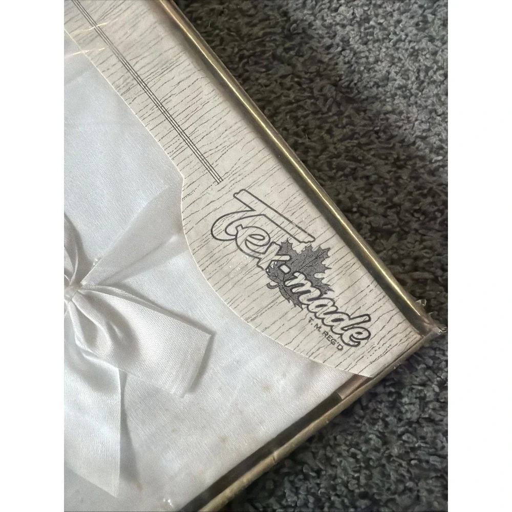 Vtg Tex Made Double Bed Flat Sheet 2 Pillowcases NIB Yellow Flowers